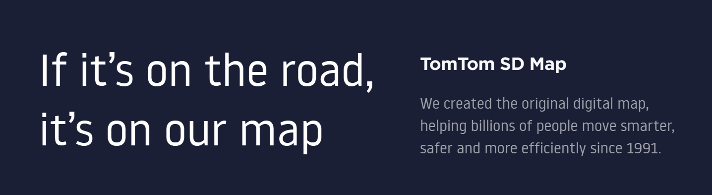 TomTom: If it’s on the road, it’s on our map — TomTom SD Map, the original digital map since 1991